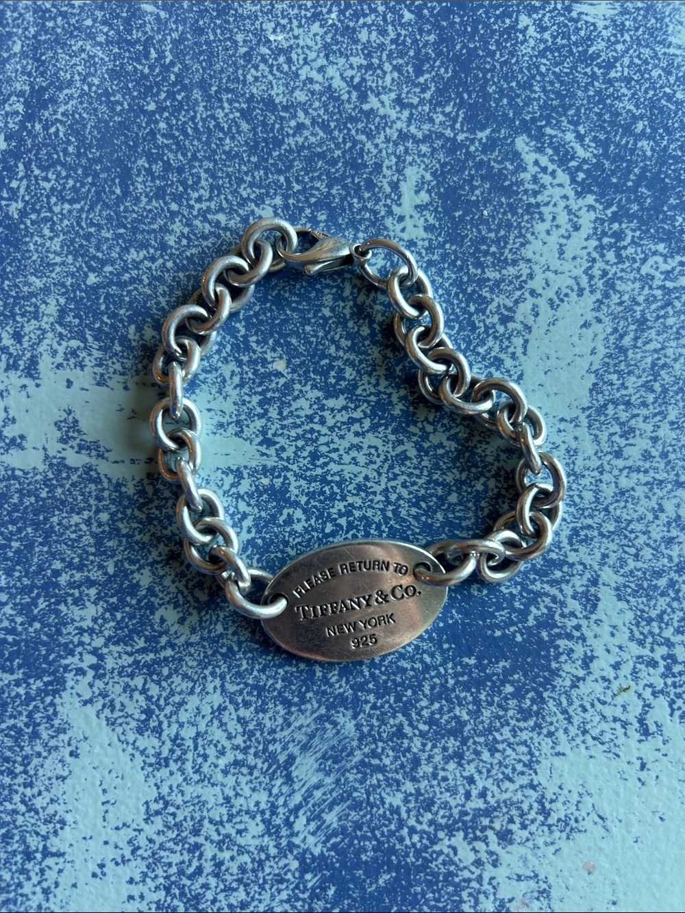 Tiffany & Co. Sterling Silver Oval Tag Chain Bracelet - Silver